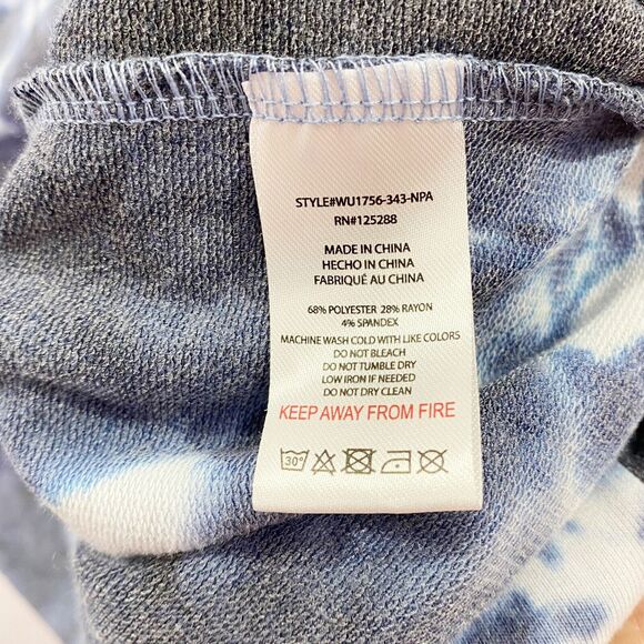 Rae Dunn Top Womens Large Sweatshirt Tie Dye Blue Miss Independent Dolman Sleeve - Picture 7 of 9